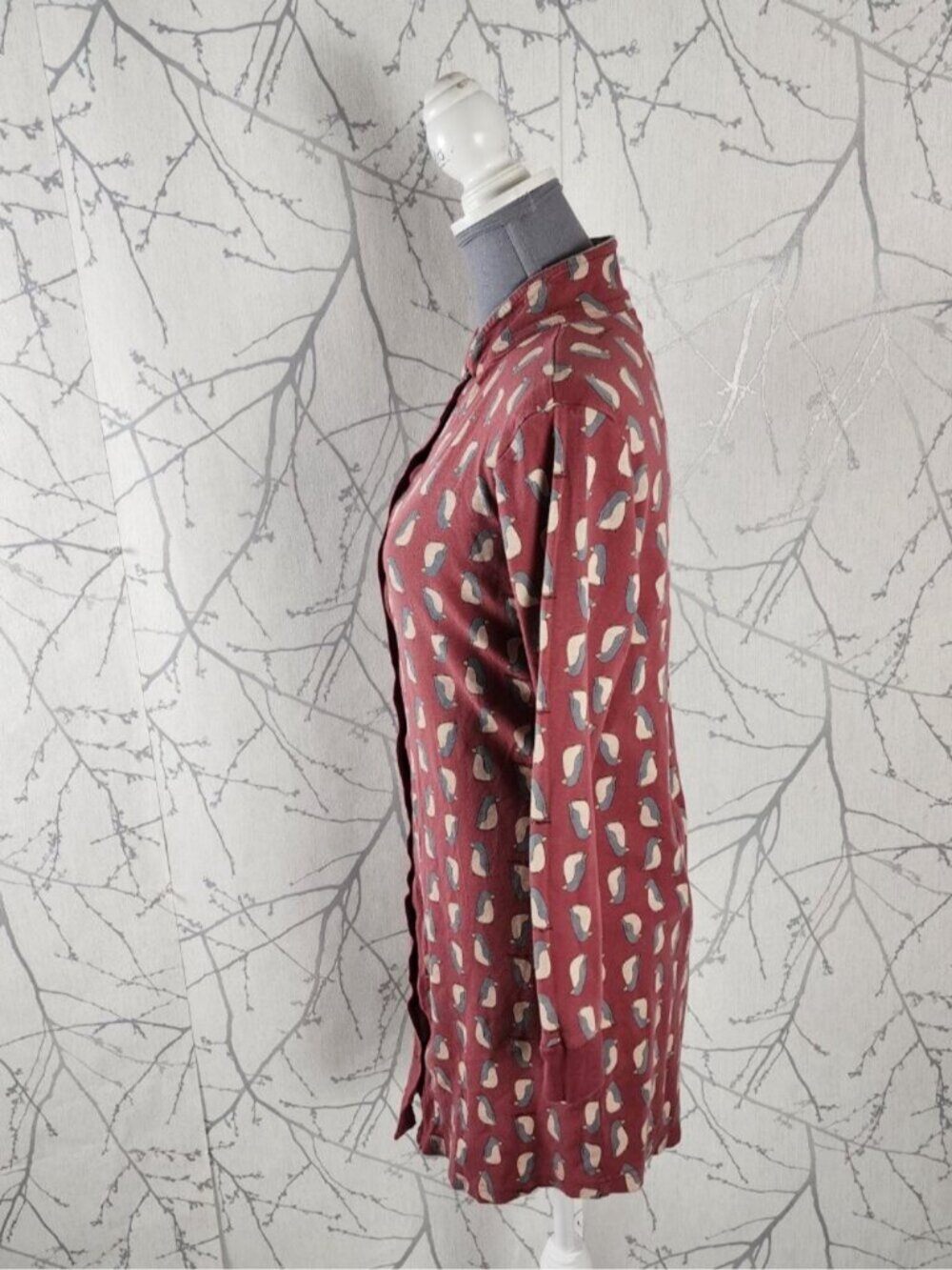 Happy People Red Penguins Print Cotton Jersey Button Front Shirt Dress - Picture 3 of 7
